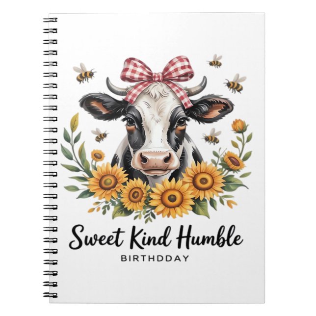 Cuaderno La alegre fresa vaca vaca ama el clásico T-Shi (Frente)