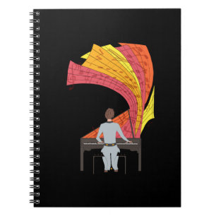 Cuaderno La alegría de tocar el piano ilustracion (negro)