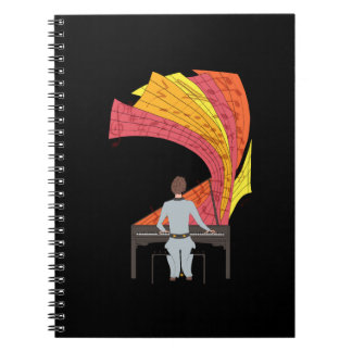Cuaderno La alegría de tocar el piano ilustracion (negro)