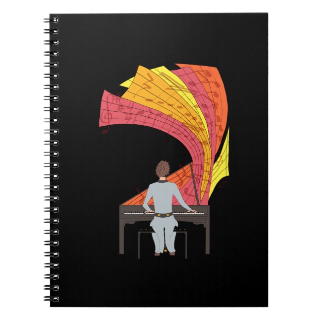 Cuaderno La alegría de tocar el piano ilustracion (negro) (Frente)