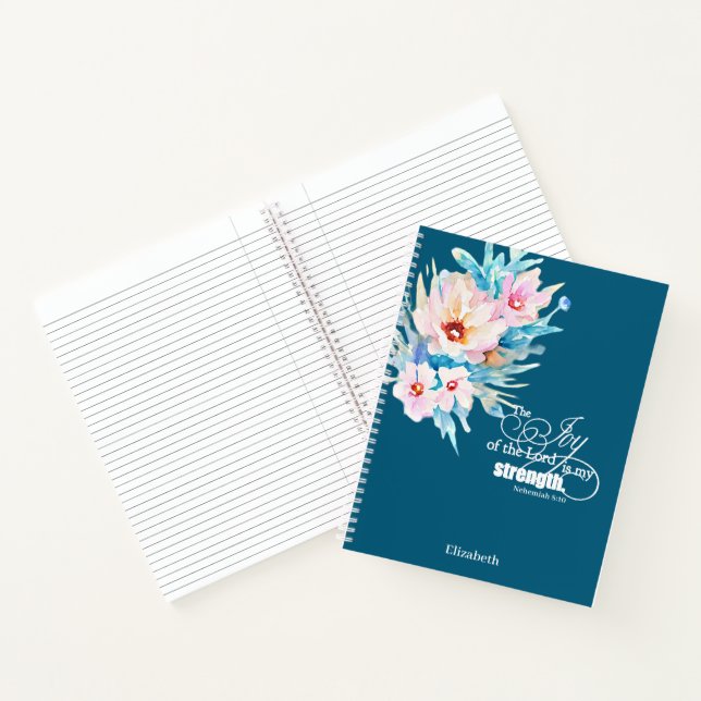 Cuaderno La alegría del Señor floral personalizada (Interior)