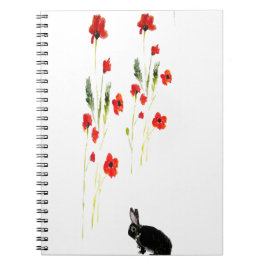 Cuaderno La amapola florece el conejo de conejito floral