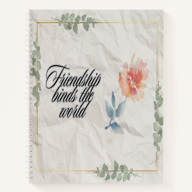 Cuaderno La amistad une al mundo (Anverso)