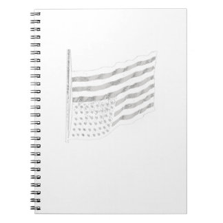 Cuaderno La angustia de la bandera norteamericana boca abaj