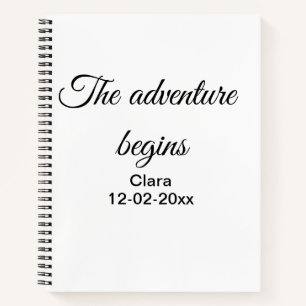 Cuaderno La aventura comienza agregar nombre fecha año luga