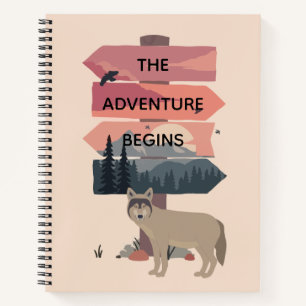 Cuaderno La aventura comienza el Rótulo de viajes después d