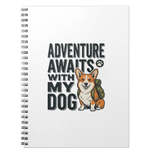 Cuaderno La aventura espera con mi perro diseño vintage de
