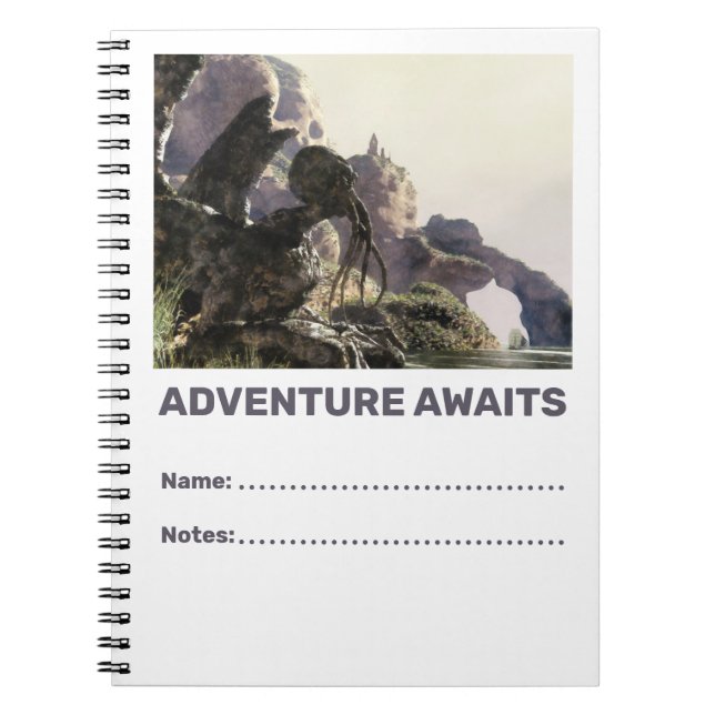 Cuaderno La aventura espera. Paisaje de fantasía (Frente)