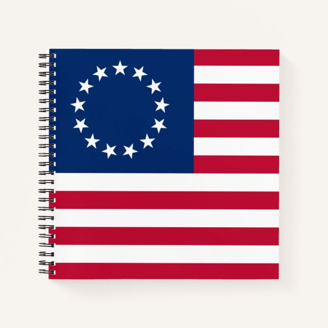 Cuaderno La bandera del círculo americano por Betsy Ross (Anverso)