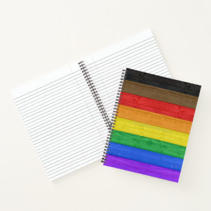 Cuaderno La bandera del orgullo gay inclusivo de SlipperyJo