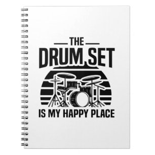 Cuaderno La batería es mi lugar feliz   Idea de regalo de 