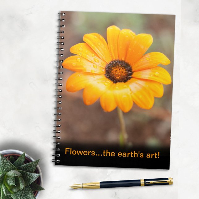 Cuaderno La bella Naranja Daisy florió el arte de la Tierra (Subido por el creador)