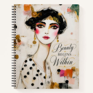 Cuaderno La belleza comienza dentro elegante femenino