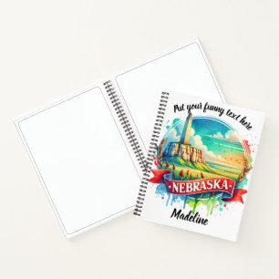Cuaderno La belleza de Nebraska en una acuarela vibrante
