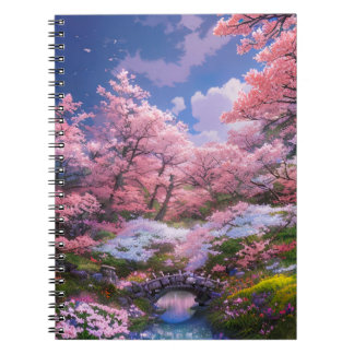 Cuaderno La belleza del arroyo y el puente Sakura