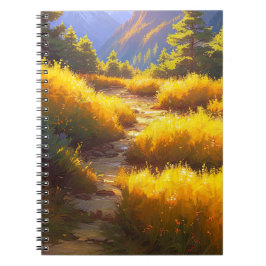 Cuaderno La belleza del camino en la colina amarilla