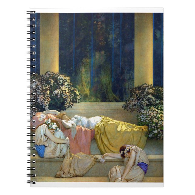 Cuaderno La belleza durmiente de Maxfield Parrish en los bo (Frente)