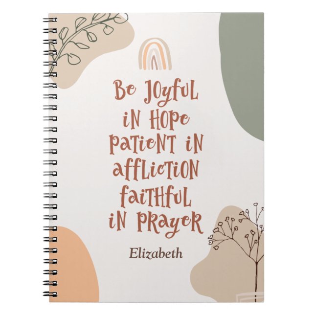 Cuaderno La Biblia Cristiana Boho Moderna Verse Arte Resume (Frente)