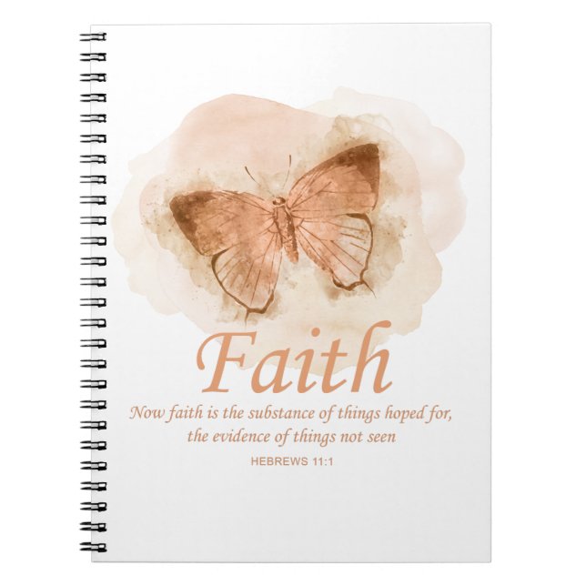 Cuaderno La Biblia Cristiana Femenina Verso Mariposa: Fe (Frente)