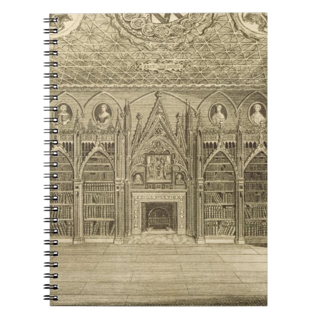 Cuaderno La biblioteca, grabada por Godfrey, de 'Descriptio (Frente)