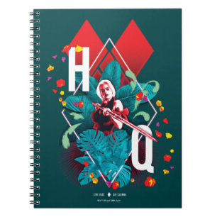Cuaderno La brigada suicida   Harley Quinn Floral Diamond
