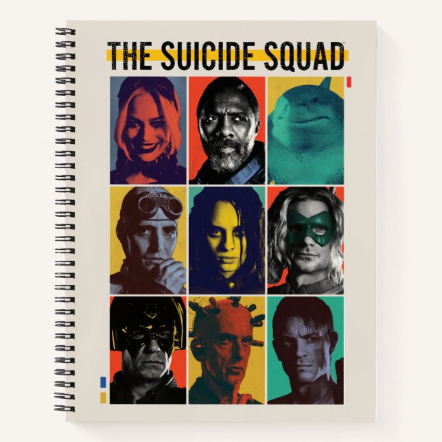 Cuaderno La brigada suicida | Retro Grid Con Harley Quinn (Anverso)