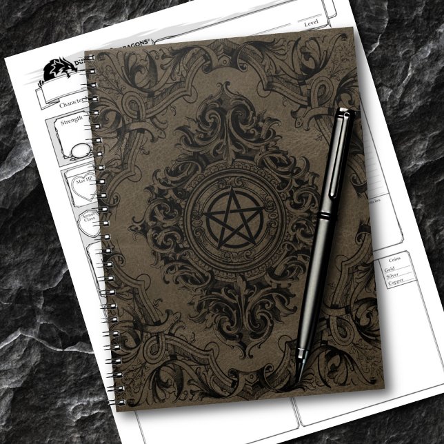 Cuaderno La brujería florece | Faux Ante Fantasy Pentacle (Subido por el creador)
