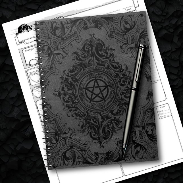 Cuaderno La brujería florece | Pentáculo Gris oscuro de la  (Subido por el creador)