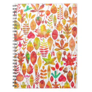 Cuaderno La caída de las acuarelas en otoño deja un patrón