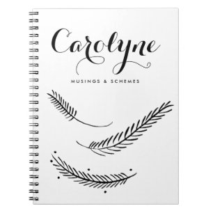 Cuaderno La caligrafía de las plumas de invierno negras es 