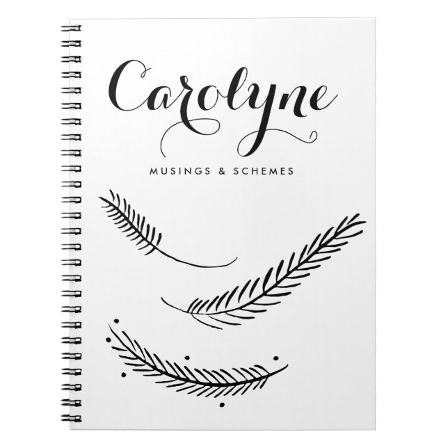 Cuaderno La caligrafía de las plumas de invierno negras es  (Frente)
