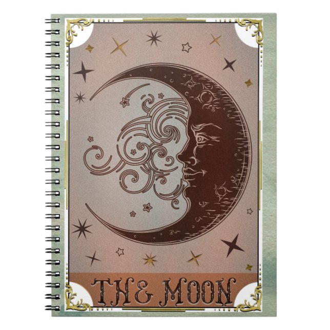 Cuaderno La carta de tarot de la luna - arte celeste (Frente)
