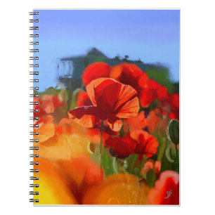 Cuaderno La casa de las amapolas - pintura al óleo