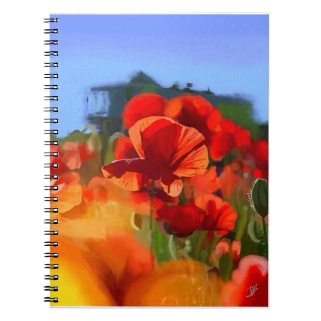 Cuaderno La casa de las amapolas - pintura al óleo (Frente)