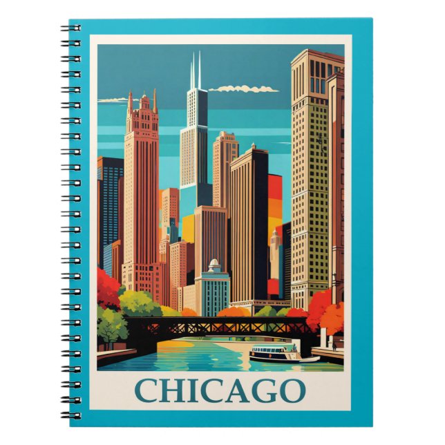 Cuaderno La ciudad colorida de Chicago (Frente)