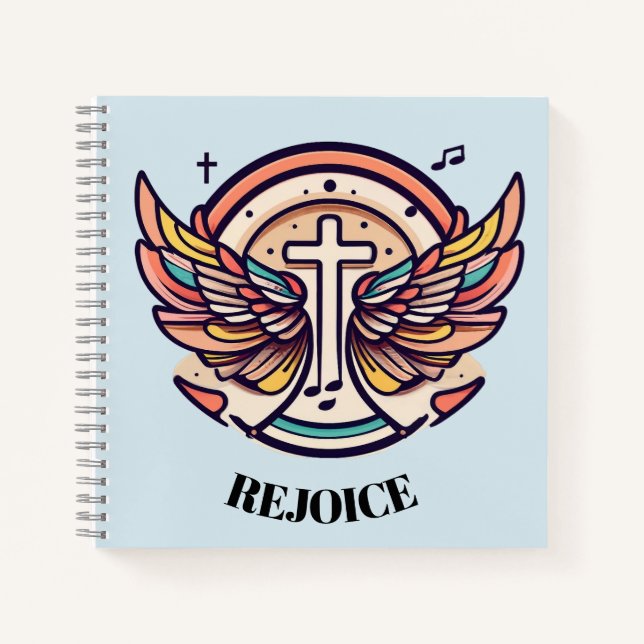 Cuaderno La colorida cruz Agnel Wings se regocija (Anverso)