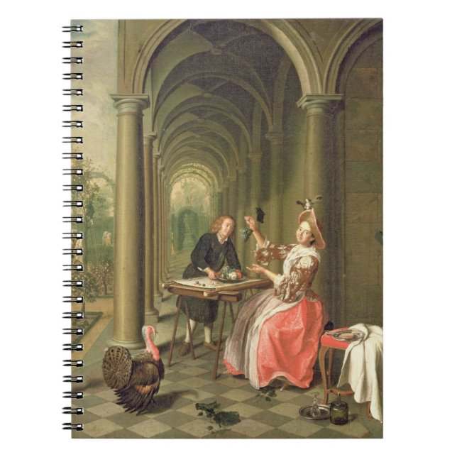 Cuaderno La columnata de una casa de campo con un seate de (Frente)