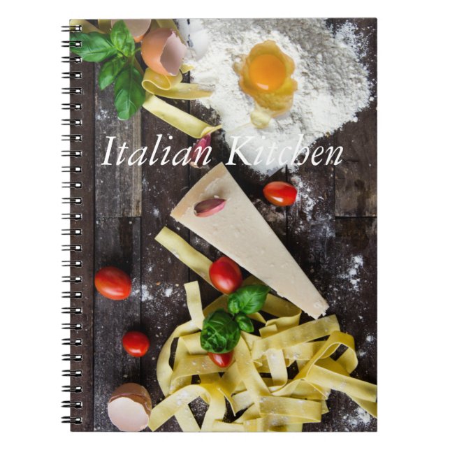 Cuaderno La comida italiana personaliza el texto (Frente)