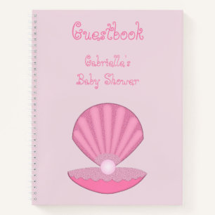 Cuaderno La concha de Oyster y Pearl Baby Shower