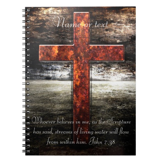 Cuaderno La cruz de Jesús con la escritura de la Biblia (Frente)