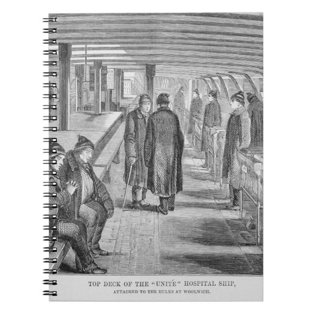 Cuaderno La cubierta superior del "une" el buque hospital (Frente)