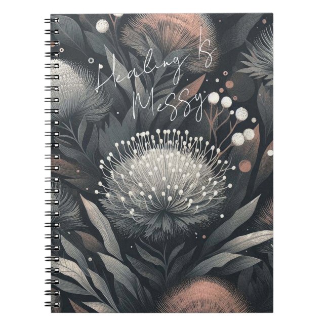 Cuaderno La curación es desordenada - Arte Botánico De Bloo (Frente)
