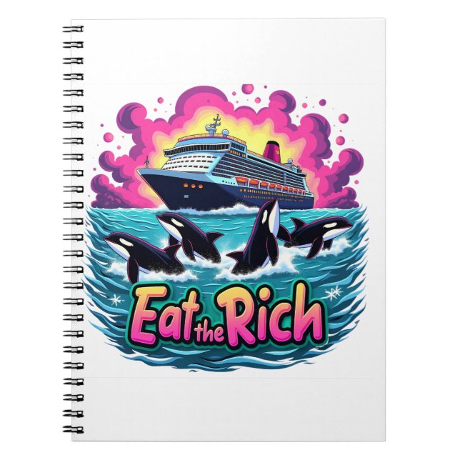 Cuaderno La Curiosa Y Orca Ballena Come A Los Ricos (Frente)