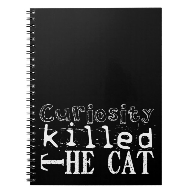Cuaderno La curiosidad mató al Gato Popular Proverbio Negro (Frente)