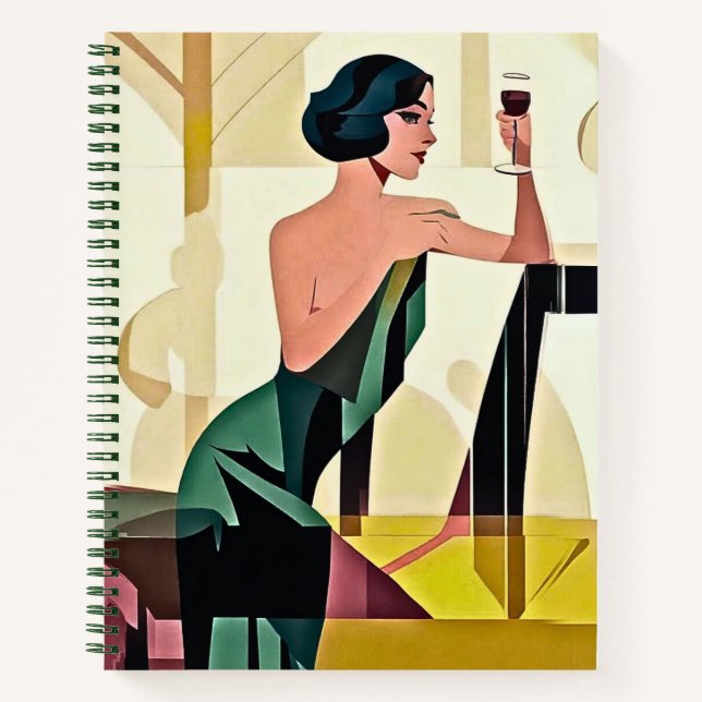 Cuaderno La Dama del Deco en el Green ModerArt Journal (Anverso)