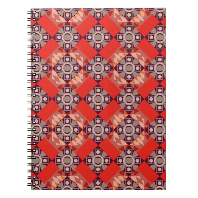 Cuaderno La decoración es marrón, beige y rojo. Borroider (Frente)