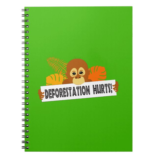 Cuaderno La deforestación de la conservación de animales de (Frente)