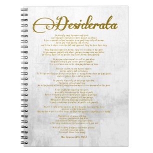 Cuaderno La Desiderata "Cosas Deseadas"