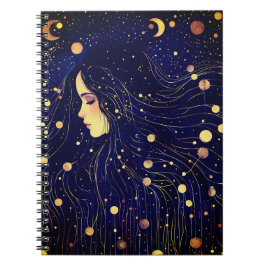 Cuaderno La diosa celestial Moon Stars Sky