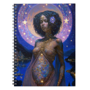 Cuaderno La diosa negra afroamericana reina arte de fantasí